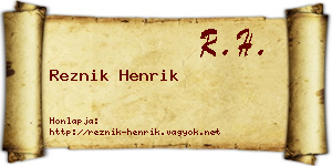 Reznik Henrik névjegykártya